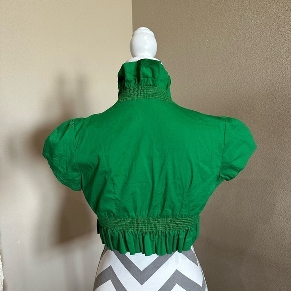 Chocolate brand green cropped shrug, size M - Picture 3 of 5